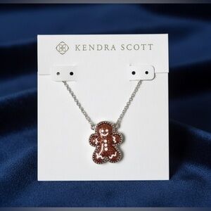 Kendra Scott Christmas Gingerbread Silver Short Pendant Necklace